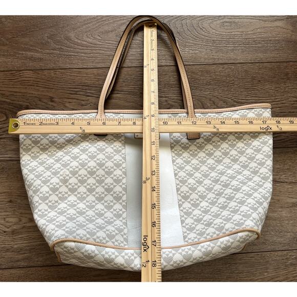 Kate Spade Margareta Tote Shoulder Bag Gray And White Clasp Hook Closure *READ* - Picture 7 of 15